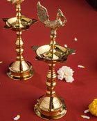 Brass Peacock Samai/Diya (12.5 Inch)