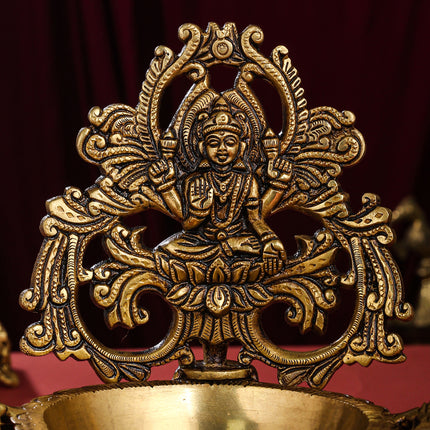 Brass Superfine Lakshmi Diya/Lamp (9.8 Inch)