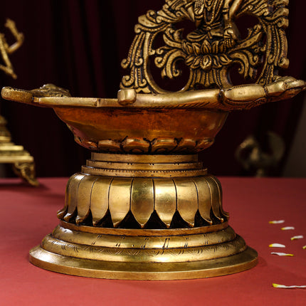 Brass Superfine Lakshmi Diya/Lamp (9.8 Inch)