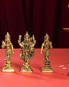 Brass Lord Murugan With Devasena And Valli Idols