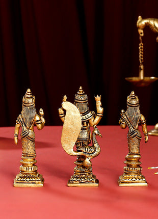 Brass Lord Murugan With Devasena And Valli Idols