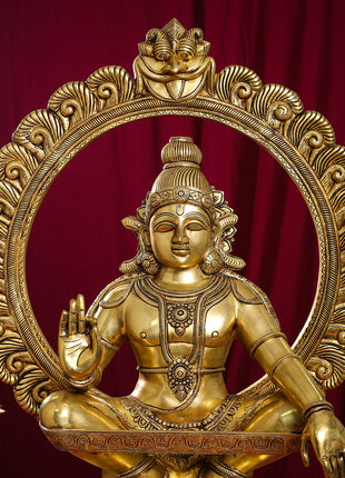 Brass Superfine Lord Frame Ayyappa/Ayyappan Idol (30 Inch)