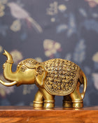 Brass Royal Elephant Statue (6 Inch)