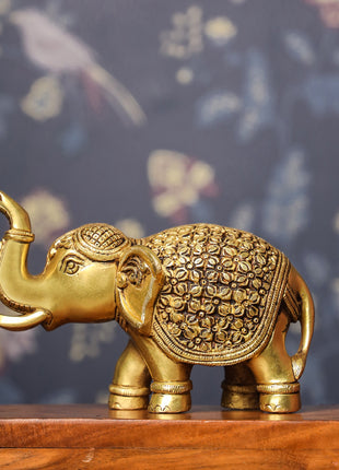 Brass Royal Elephant Statue (6 Inch)