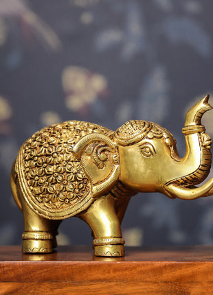 Brass Royal Elephant Statue (6 Inch)