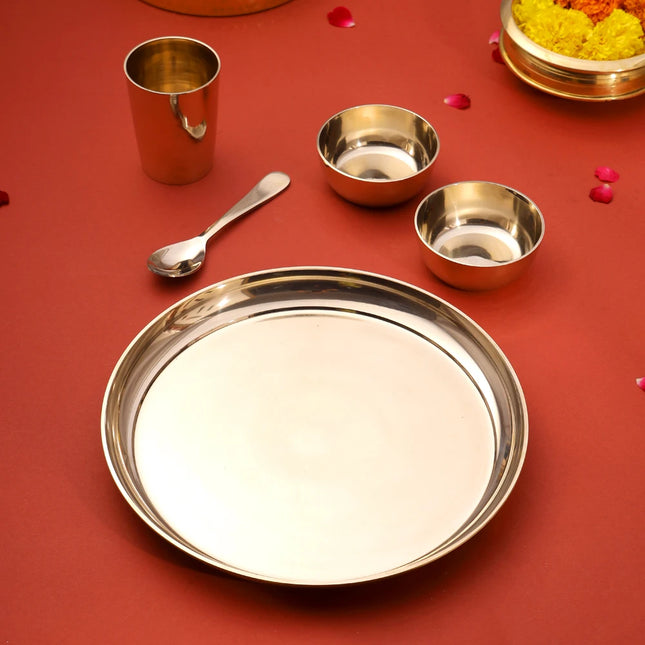 Pure Kansa/Bronze Thali/Dinner Set (1.6 Kg)