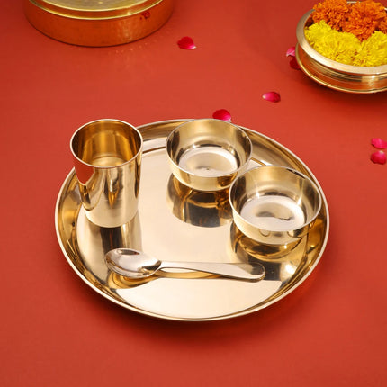 Pure Kansa/Bronze Thali/Dinner Set (1.6 Kg)