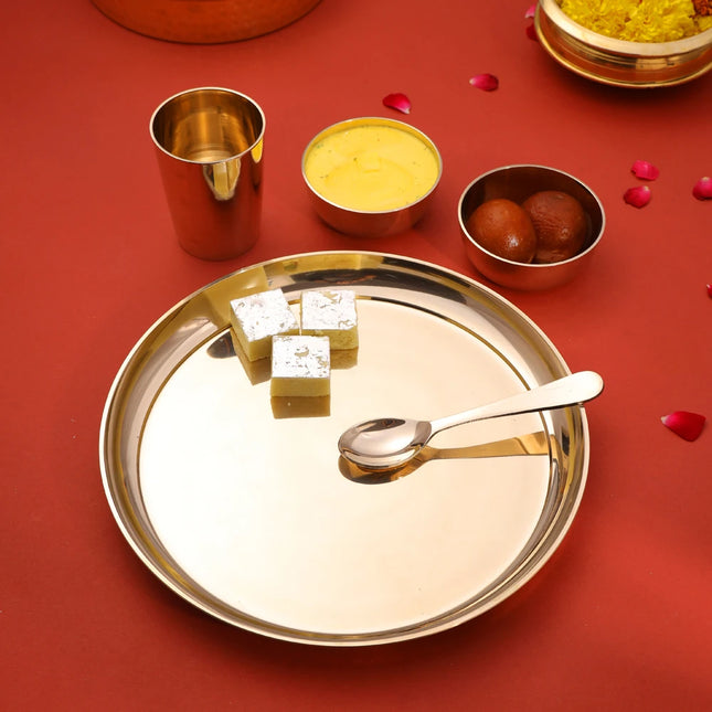Pure Kansa/Bronze Thali/Dinner Set (1.6 Kg)