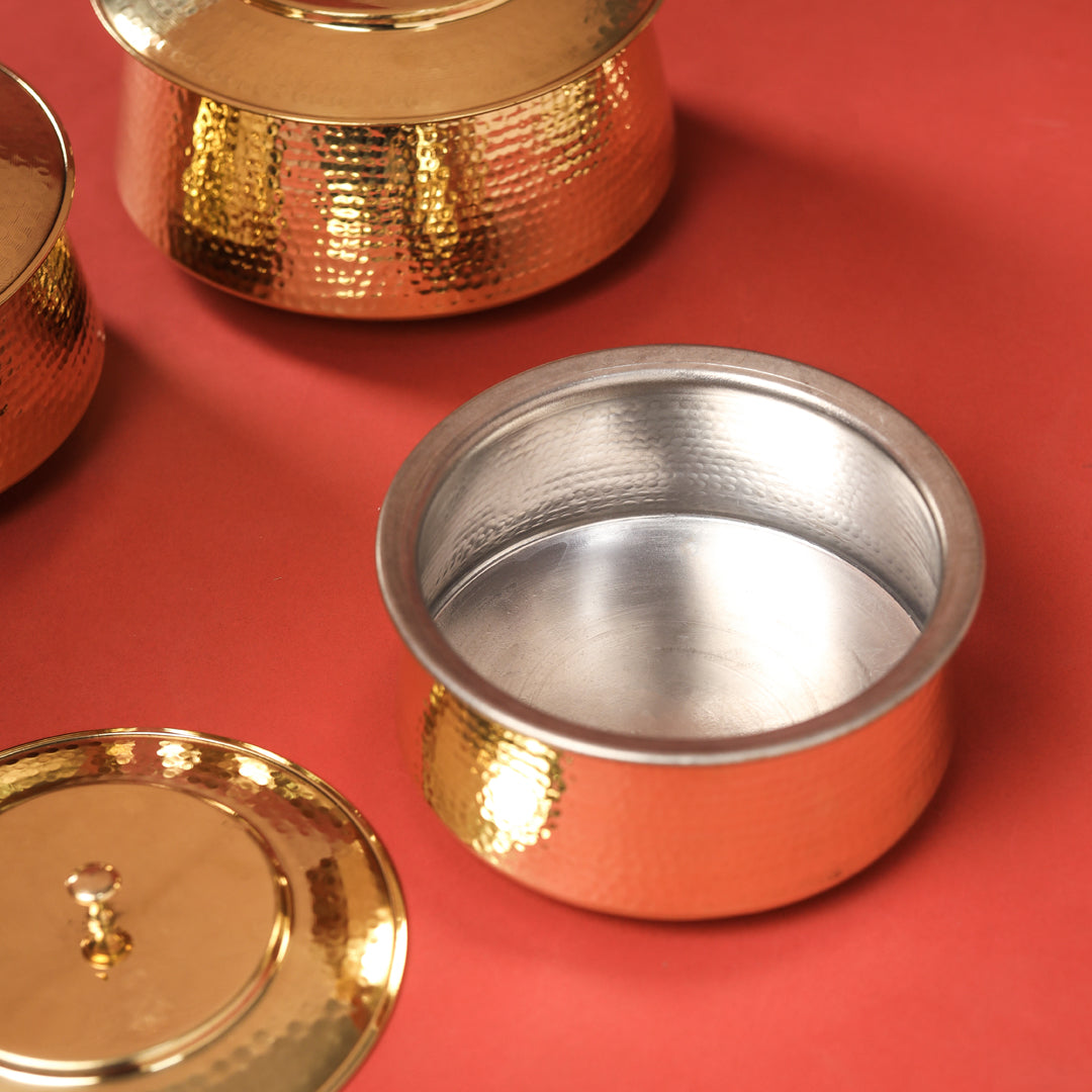 Fun Handi Brass Handi With Lid (6.5 inch) – Vedansh Craft