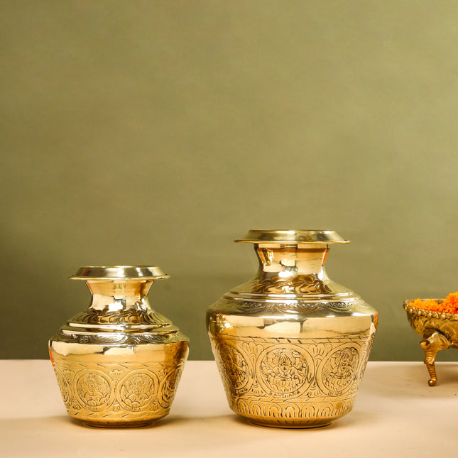 Brass Ashtalakshmi Kodam/Kalash