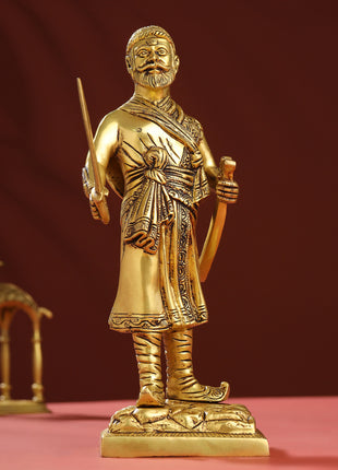 Brass Chatrapati Shivaji Maharaj Idol (12.5 Inch)