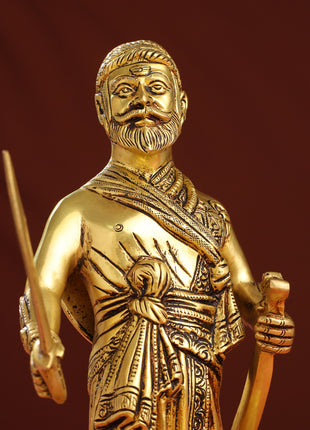 Brass Chatrapati Shivaji Maharaj Idol (12.5 Inch)