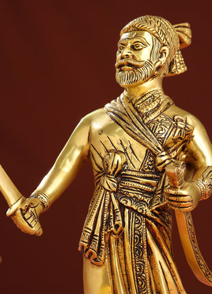 Brass Chatrapati Shivaji Maharaj Idol (12.5 Inch)