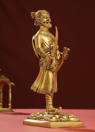 Brass Chatrapati Shivaji Maharaj Idol (12.5 Inch)