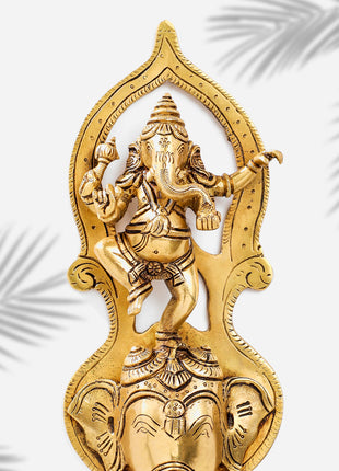 Brass Superfine Dancing Hanging Ganesha With Bell (15 Inch)