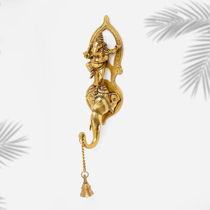 Brass Superfine Dancing Hanging Ganesha With Bell (15 Inch)
