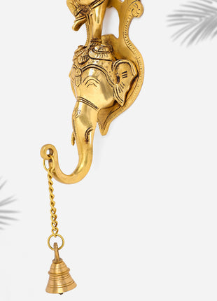 Brass Superfine Dancing Hanging Ganesha With Bell (15 Inch)