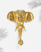 Brass Ganesha With Bell Wall Hanging (11 Inch)