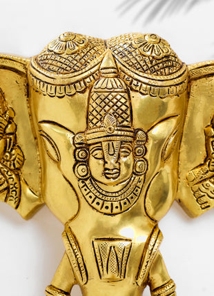 Brass Ganesha With Bell Wall Hanging (11 Inch)