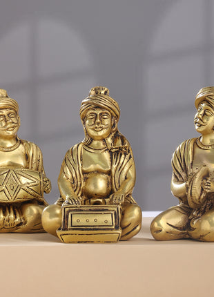 Brass Men Musical Set Of Five (5 Inch)