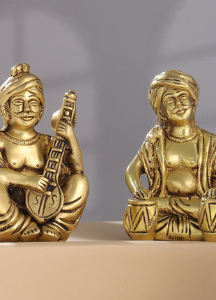 Brass Men Musical Set Of Five (5 Inch)