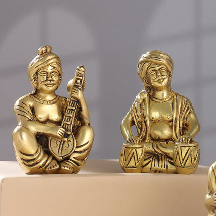 Brass Men Musical Set Of Five (5 Inch)