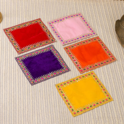 Hand Embroidered  And Sequin Work God Pooja Asana