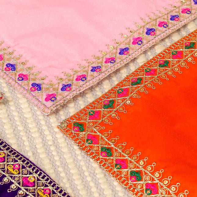 Hand Embroidered  And Sequin Work God Pooja Asana (12 X 10 Inch)