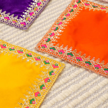 Hand Embroidered  And Sequin Work God Pooja Asana