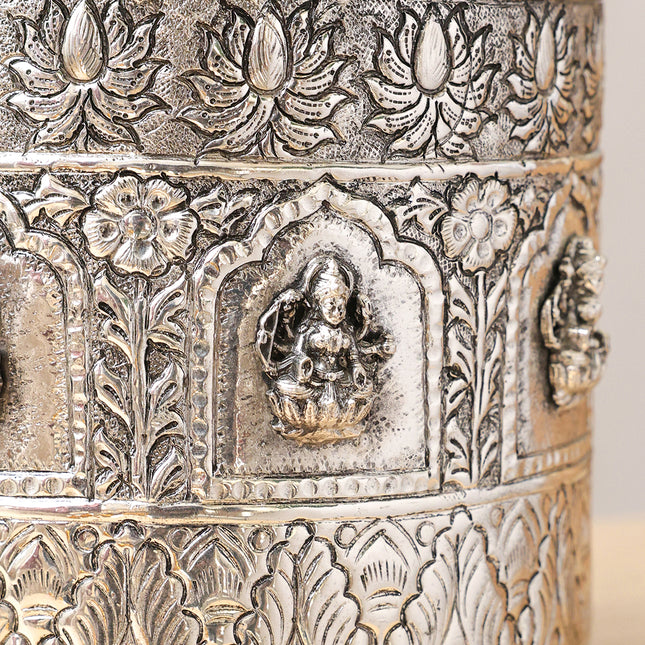 Silver Plated Brass Ashtalakshmi Decorative Pot