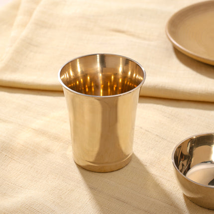 Kansa (Bronze) Handcrafted Tumbler & Bowl and Glass Pair