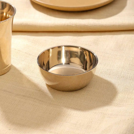 Pure Kansa/Bronze Bowl and Glass Pair