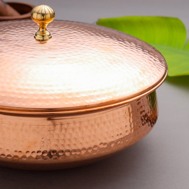 Copper Handi/Lagan With Lid (6 Inch)