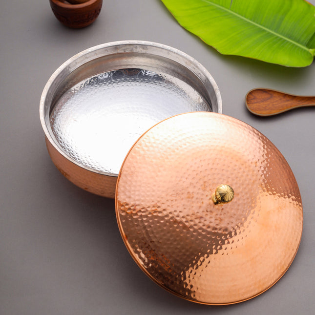 Copper Handi/Lagan With Lid (6 Inch)