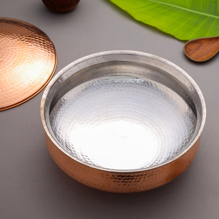 Copper Handi/Lagan With Lid (6 Inch)