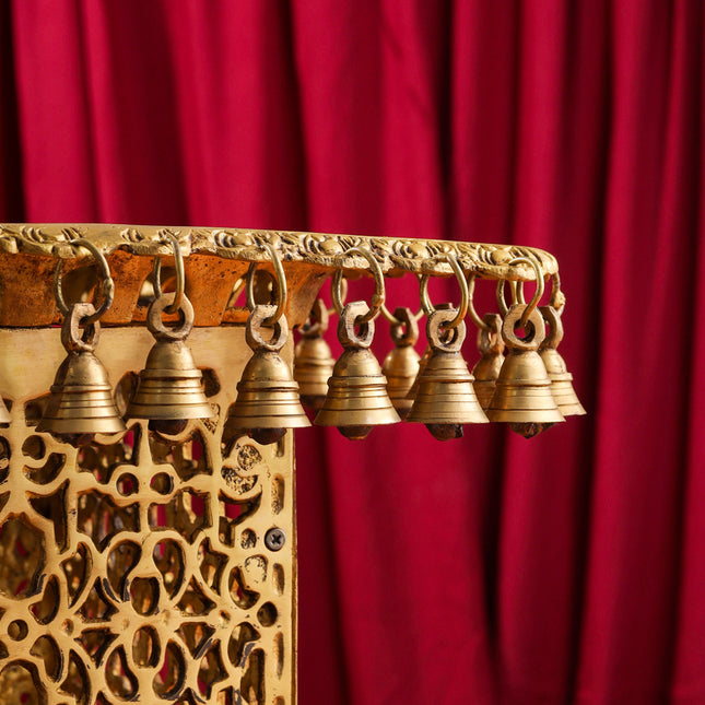Brass Stool With Forty Hanging Bells (15.5 Inch)