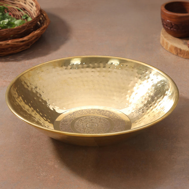 Brass Hammered Tasla (13.7 INCH)