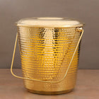 Brass Hammered Water Bucket with Lid