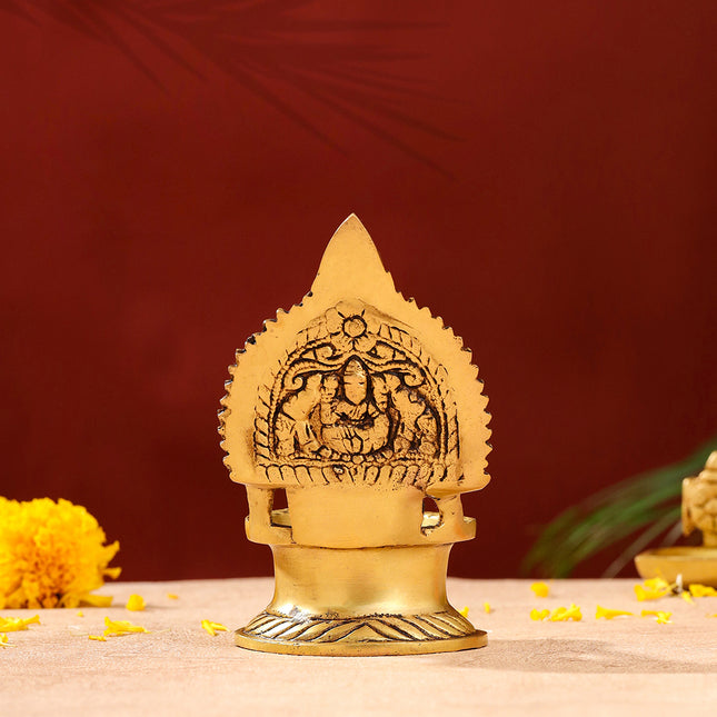 Brass Gaja Lakshmi Diya (5.1 Inch)