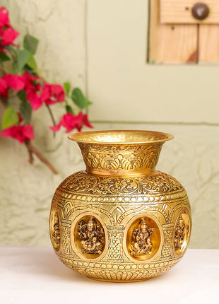 Brass Ashtalakshmi And Dashavatara Kodam/Kalash