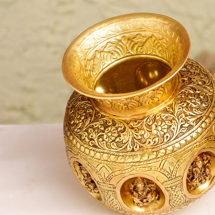 Brass Ashtalakshmi And Dashavatara Kodam/Kalash