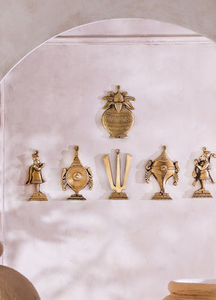 Brass Wall Hanging Namah Sacred Vaishnava Symbols