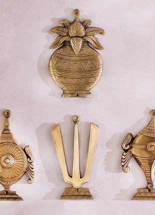 Brass Wall Hanging Namah Sacred Vaishnava Symbols