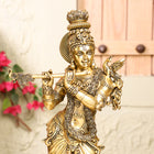 Brass Standing Krishna Idol