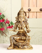 Brass Goddess Annapurna Idol – Bestower of Nourishment & Prosperity (10.5 Inch)