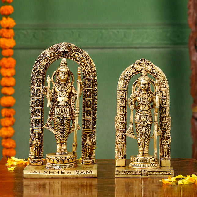 Brass Lord Ram Idol – Traditional Ram Darbar Style Statue