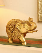 Brass Superfine Elephant Royal Statue (8.5 Inch)
