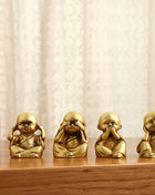 Brass Baby Monk Buddha Statues – Set of 4