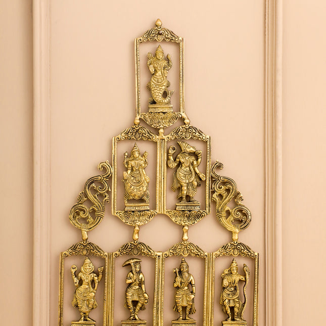 BRASS Dashavatara / VISHNU AVATAR WALL HANGING (29.5 INCH)