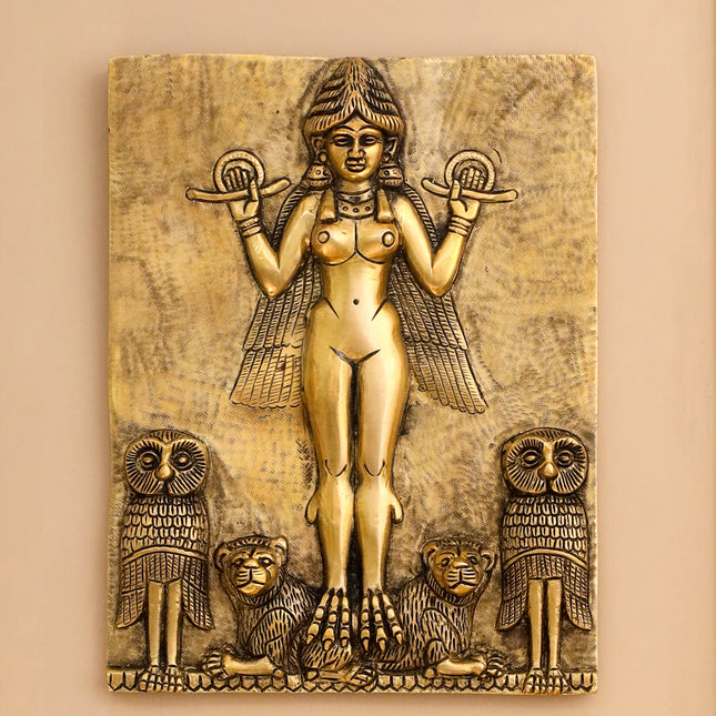 Brass Griffin Gryphons Winged Lion Wall Hanging Plate (10 Inch)